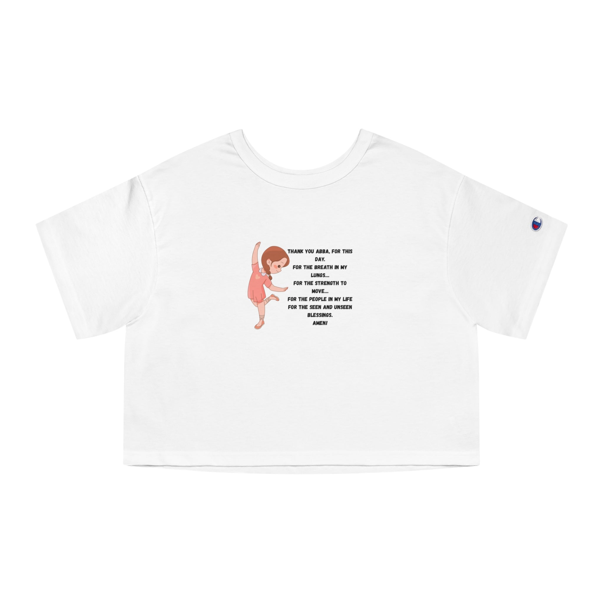 Dancing Ginger Girl with Quote Cropped Tee | Champion Crop Top