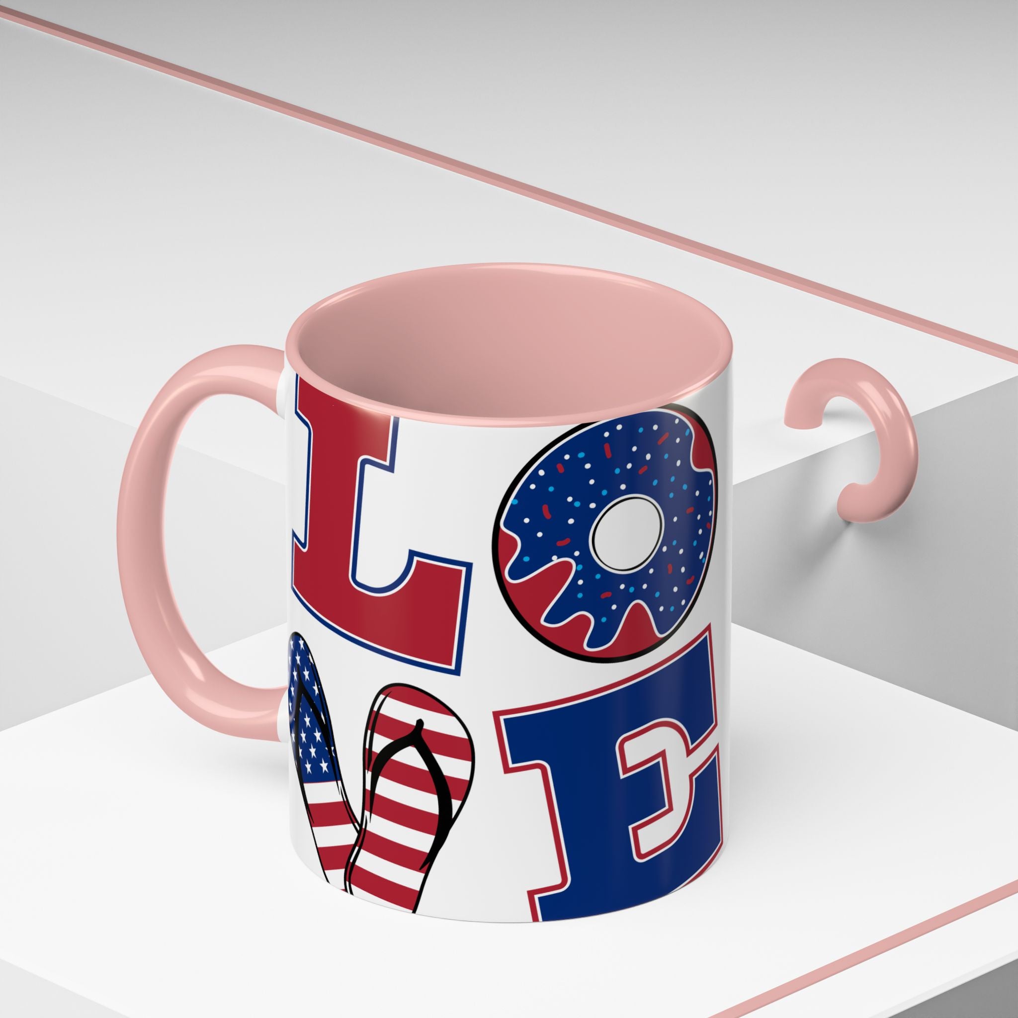 Peace Sign Coffee Mug | Accent Handle 11oz 15oz | coffee mug independence design
