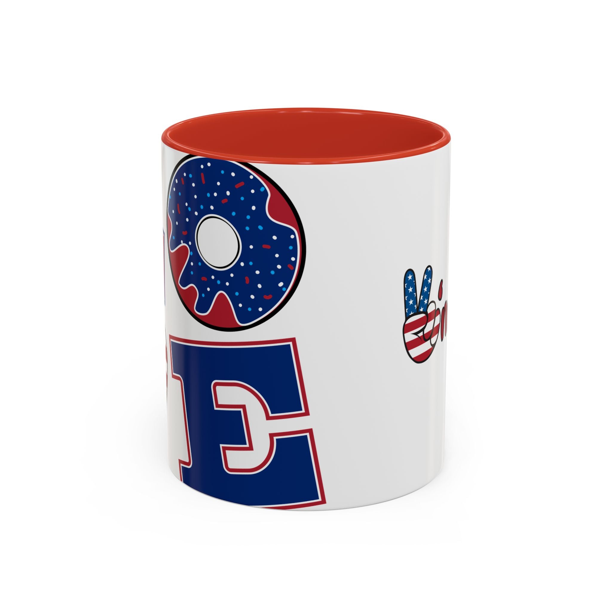 Peace Sign Coffee Mug | Accent Handle 11oz 15oz | coffee mug independence design
