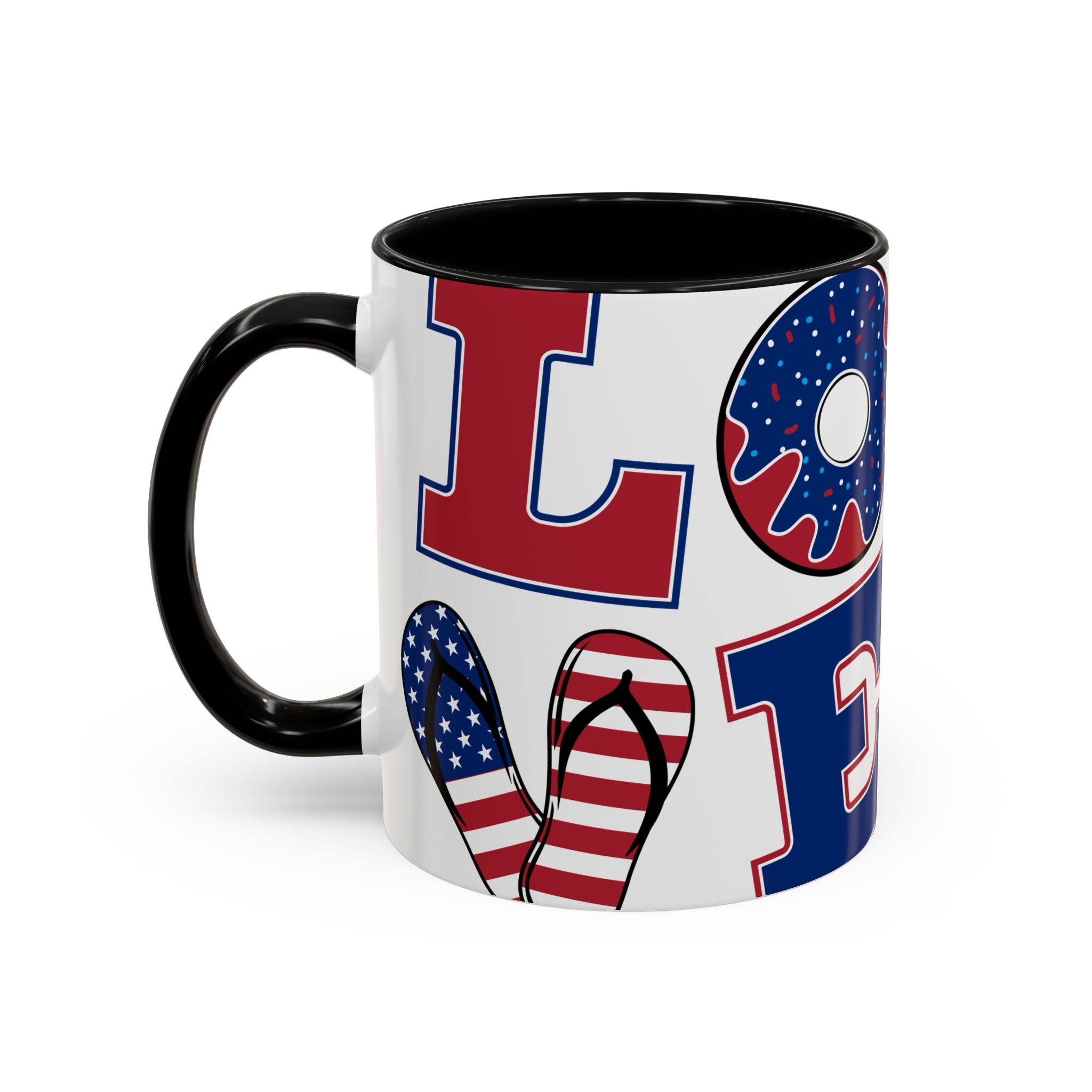 Peace Sign Coffee Mug | Accent Handle 11oz 15oz | coffee mug independence design