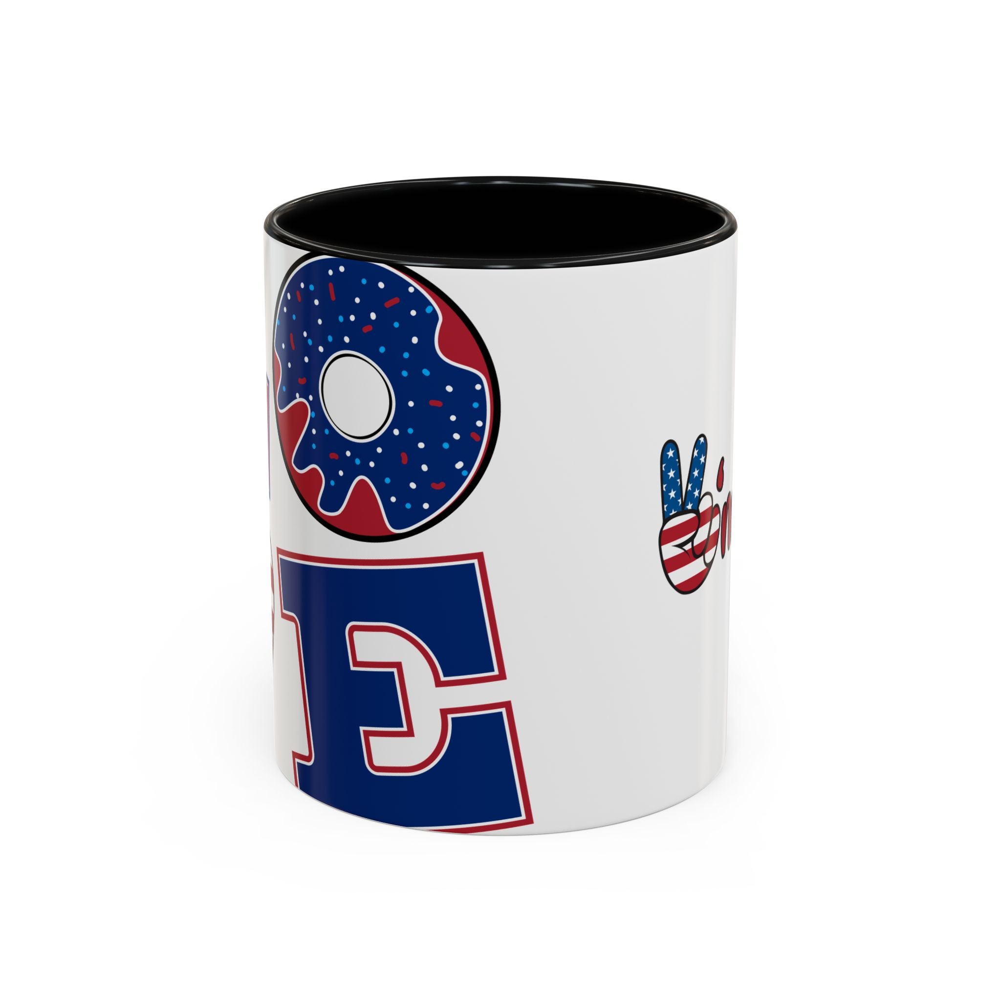 Peace Sign Coffee Mug | Accent Handle 11oz 15oz | coffee mug independence design