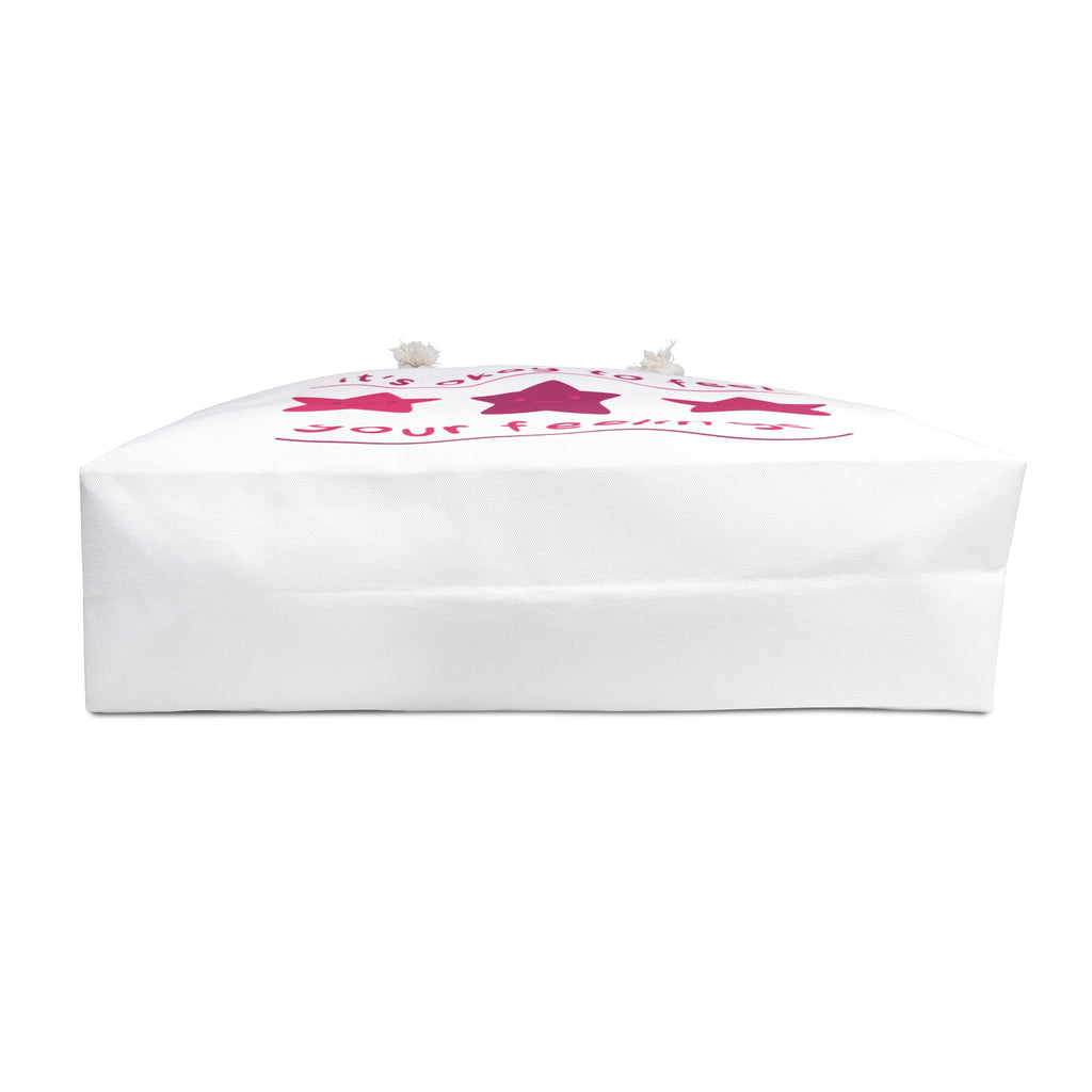 Weekender Bag — “It’s Okay to Feel Your Feelings” Pink Star Mental Health Tote