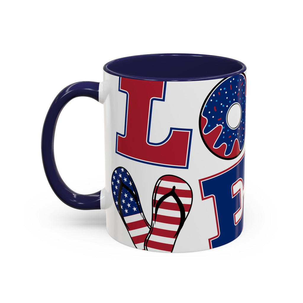 Peace Sign Coffee Mug | Accent Handle 11oz 15oz | coffee mug independence design