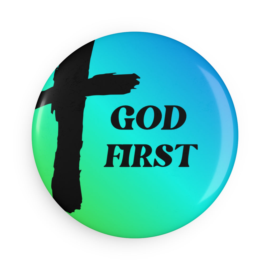 Jesus Saves Round Magnet — Christian Faith Button Magnet