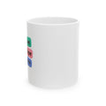 Cute Heart Bear Illustration Mug | Colorful Motivational Text Buttons