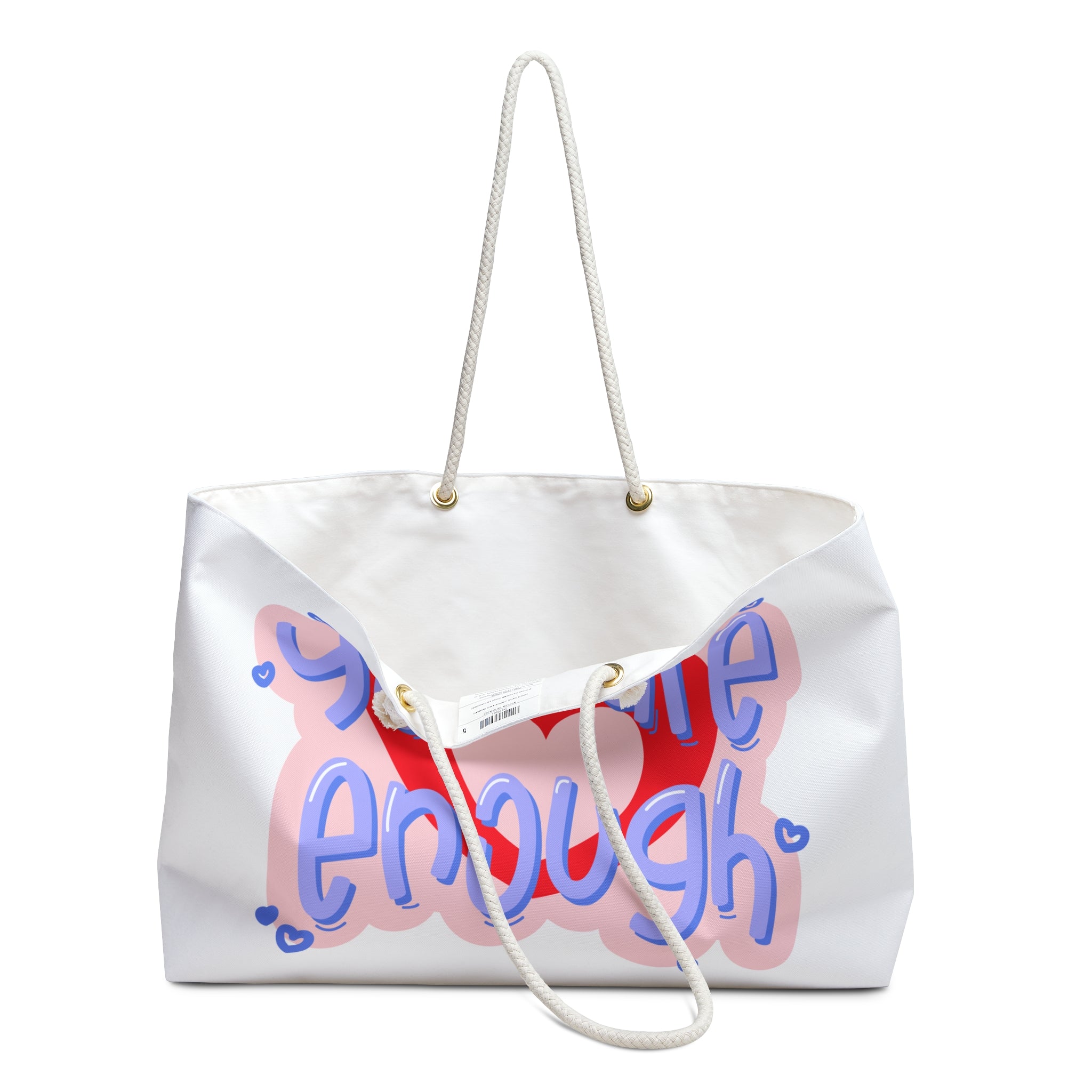 You Are Enough Weekender Bag — Motivational Travel Tote
