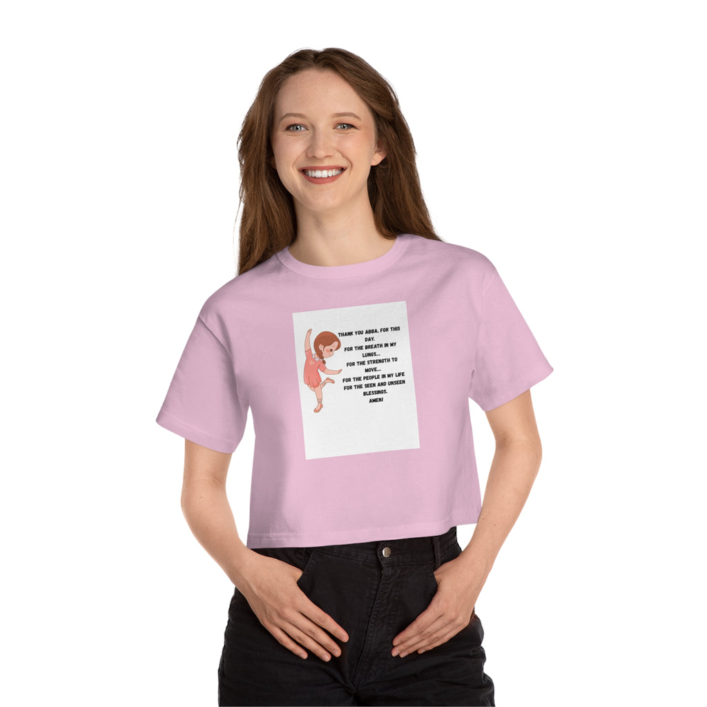 Dancing Ginger Girl with Quote Cropped Tee | Champion Crop Top