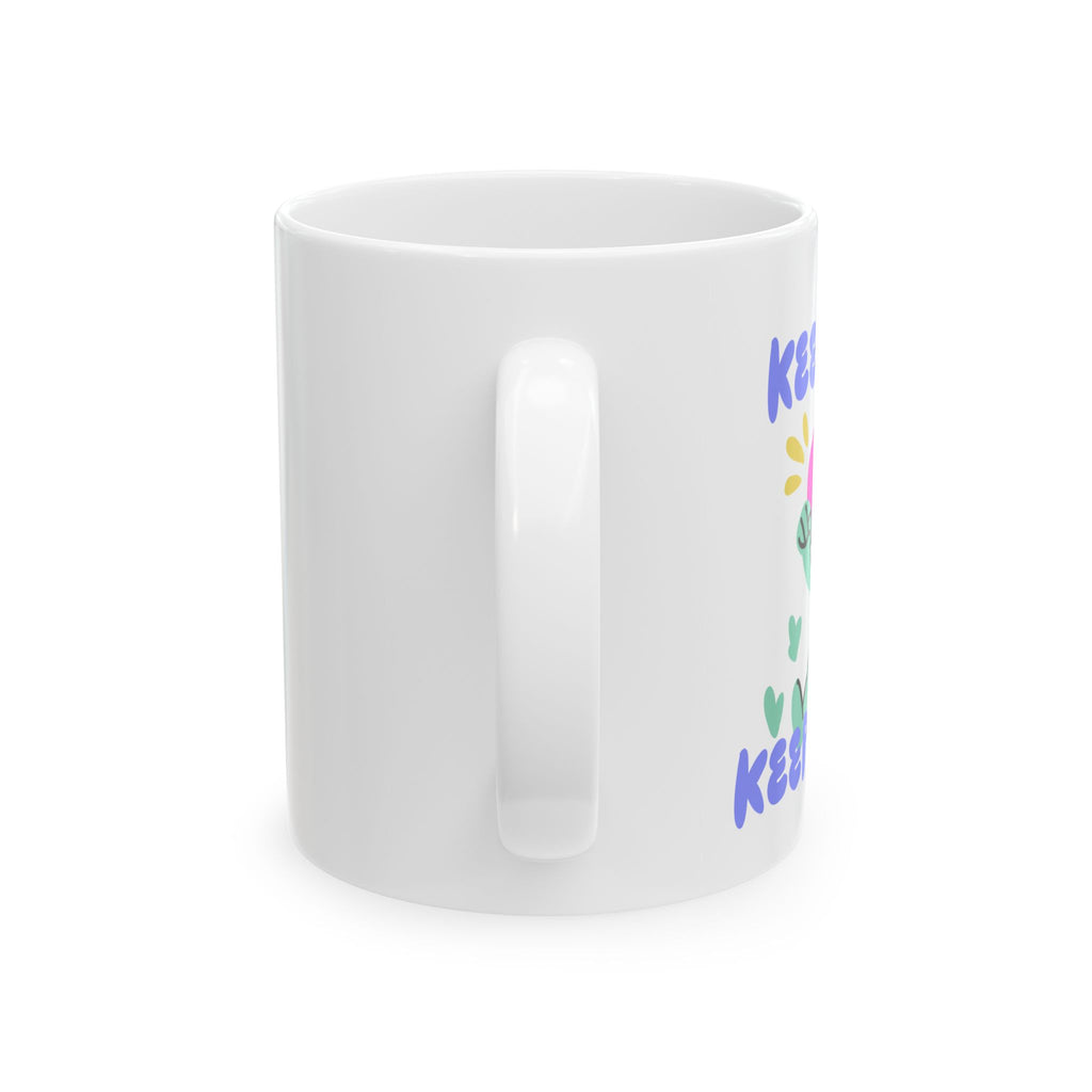 Keep Growing Ceramic Mug — Cute Floral Motivational Coffee Cup (11oz, 15oz)