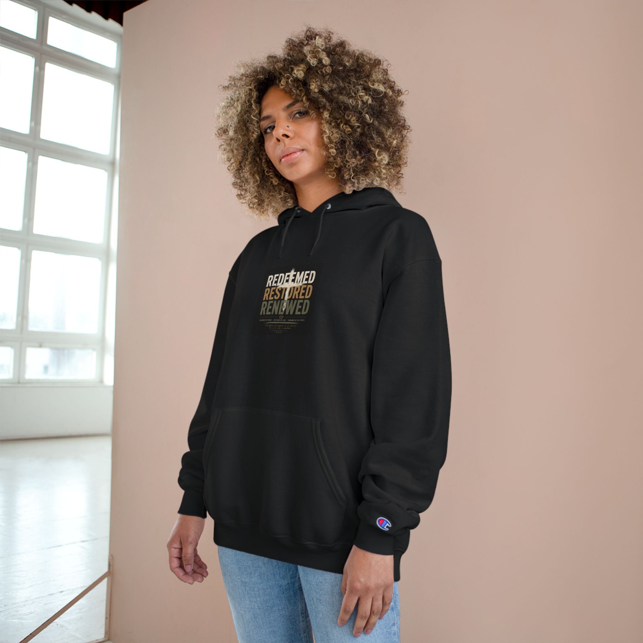 Redeemed Restored Renewed Hoodie | Inspirational Christian Scripture Sweatshirt