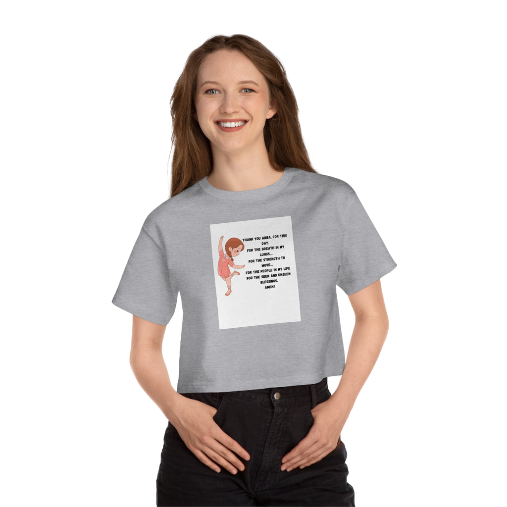 Dancing Ginger Girl with Quote Cropped Tee | Champion Crop Top