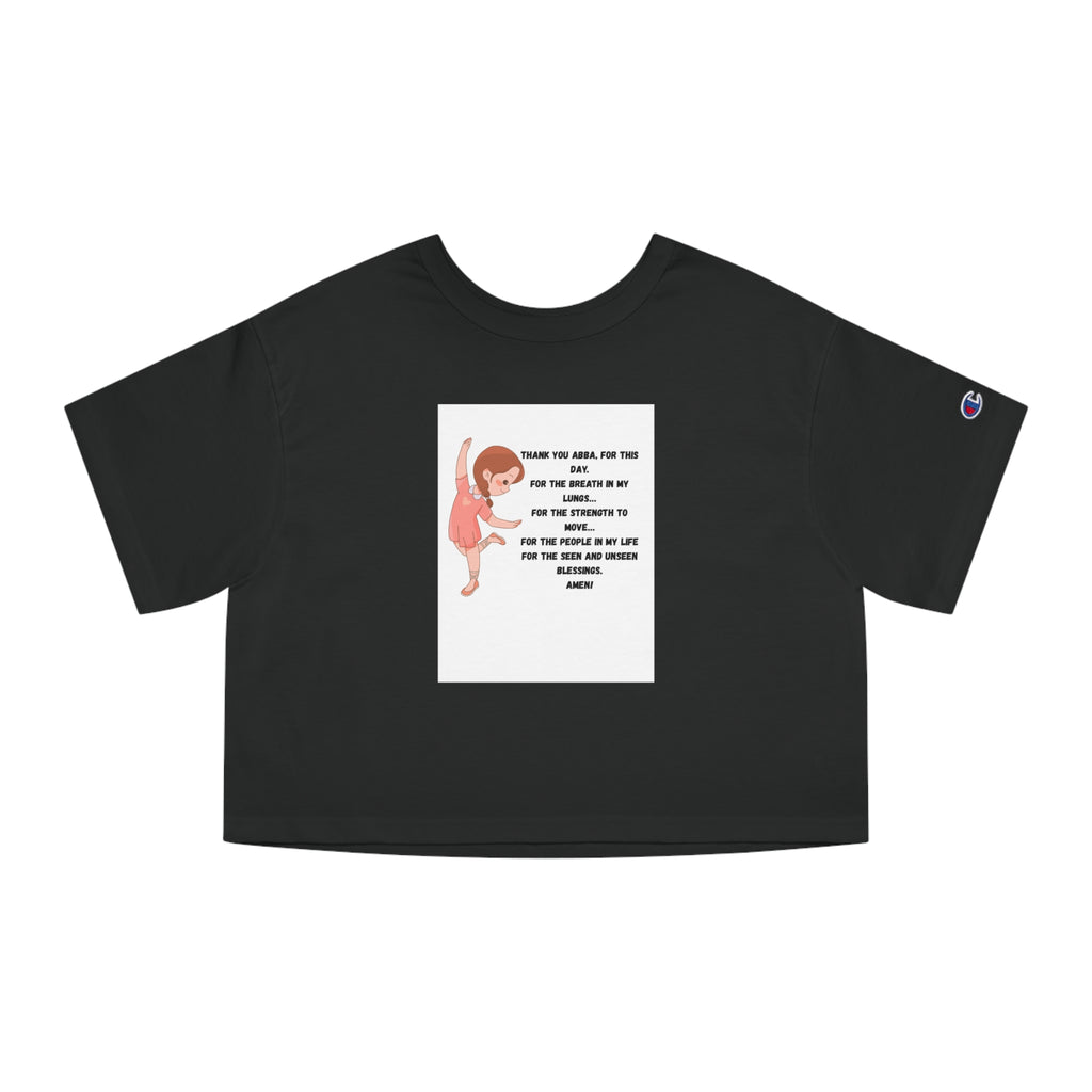 Dancing Ginger Girl with Quote Cropped Tee | Champion Crop Top