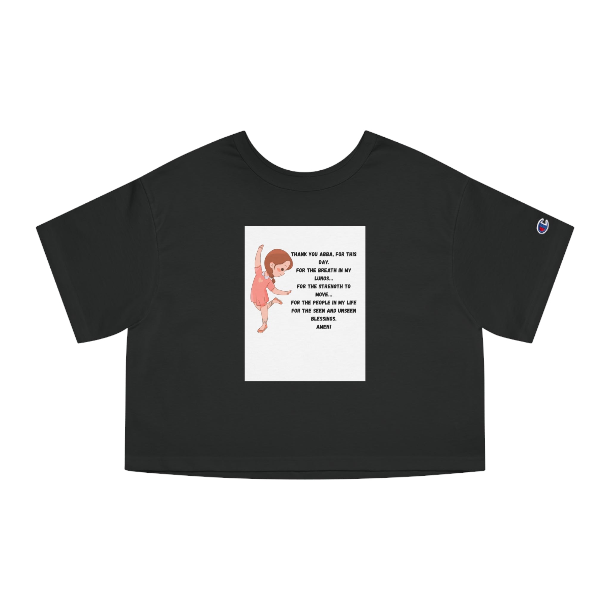 Dancing Ginger Girl with Quote Cropped Tee | Champion Crop Top