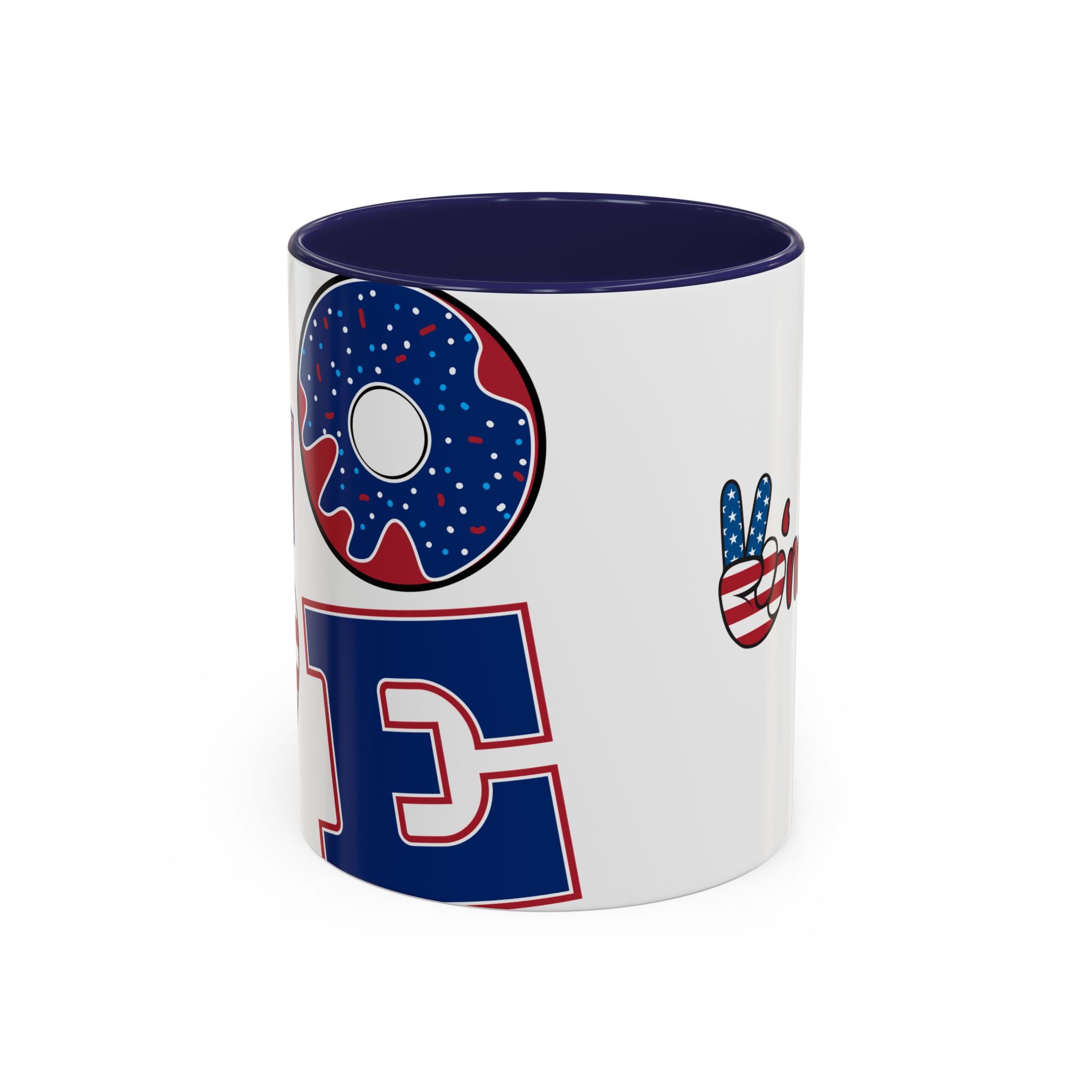 Peace Sign Coffee Mug | Accent Handle 11oz 15oz | coffee mug independence design