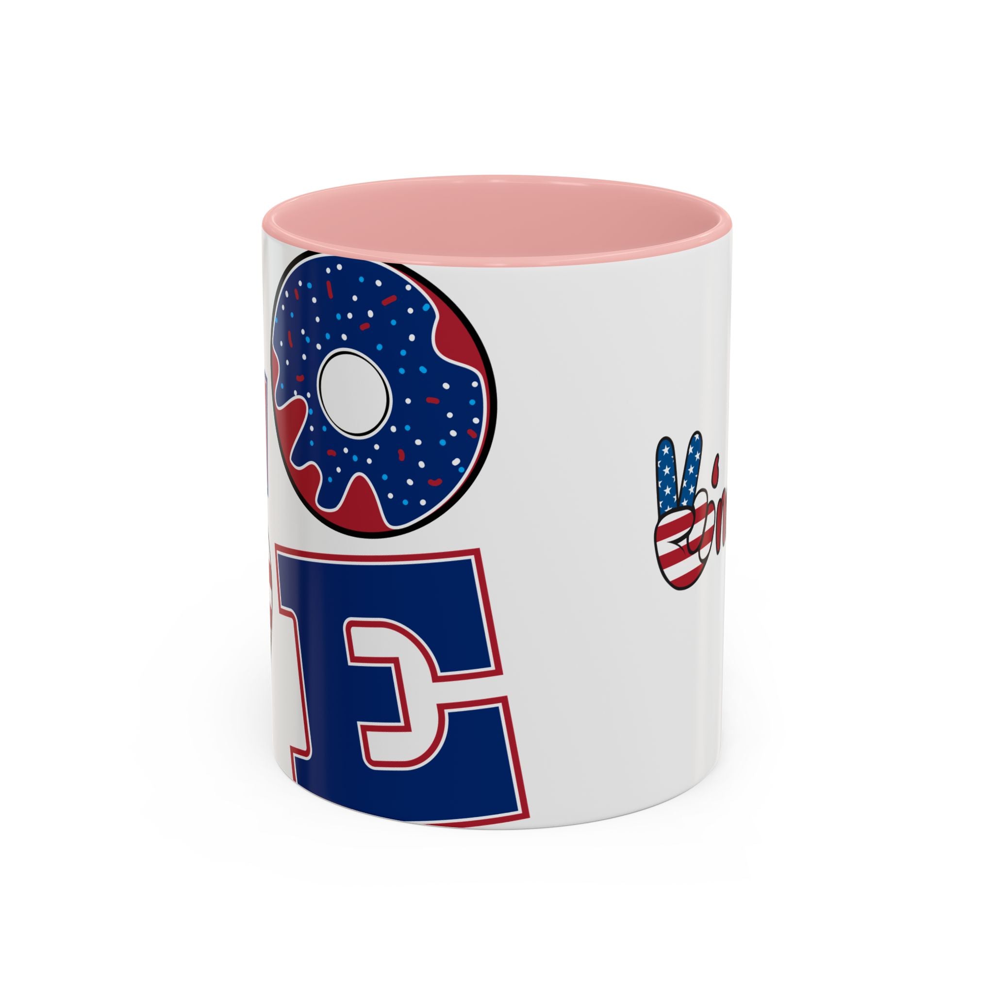 Peace Sign Coffee Mug | Accent Handle 11oz 15oz | coffee mug independence design