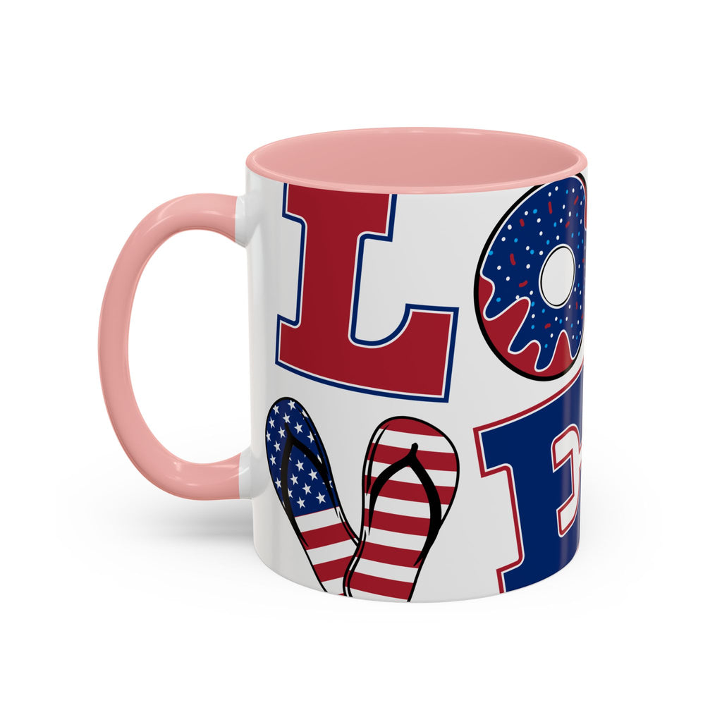 Peace Sign Coffee Mug | Accent Handle 11oz 15oz | coffee mug independence design