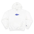 Jesus Fish Hoodie | Christian Faith Small Logo, White Pullover
